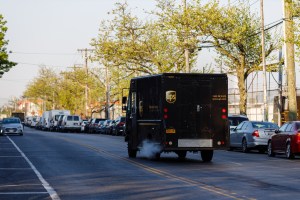 ups truck driving away